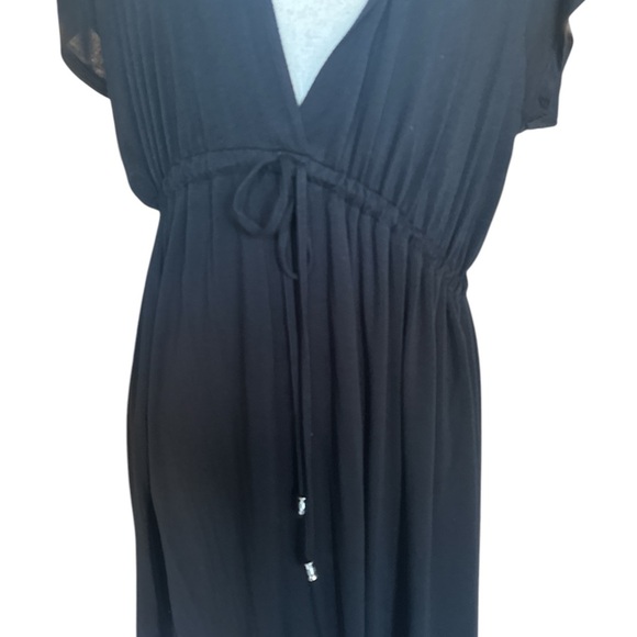 By Design Black Knit Top Short Sleeves Button-Up Front Size L - Picture 5 of 7